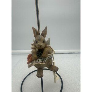 Vintage Joanne West Through the Looking Glass Bunny Rabbit Angel Ornament